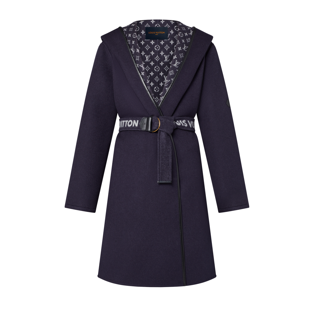 Louis Vuitton Signature double face hooded wrap coat